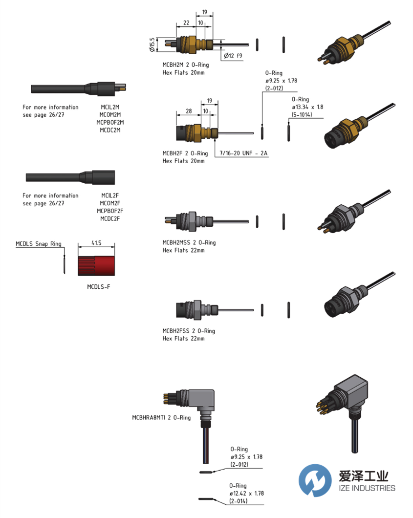 SubConn Micro Circular Double O-ring系列2、3、4、5、6 和 8 芯以及 G2 2、3 和 4 芯 愛澤工業(yè) izeindustries.png