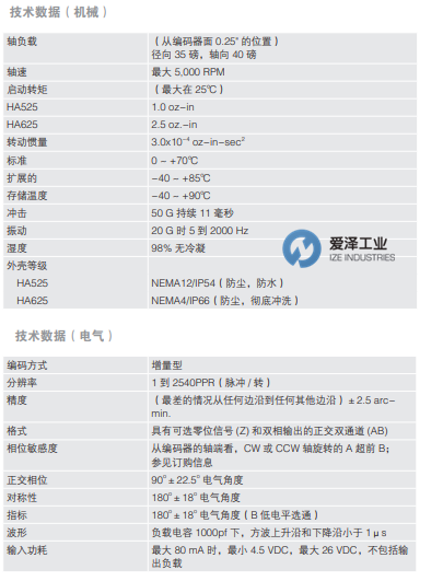 DYNAPAR編碼器HA25系列 愛澤工業(yè) izeindustries.png